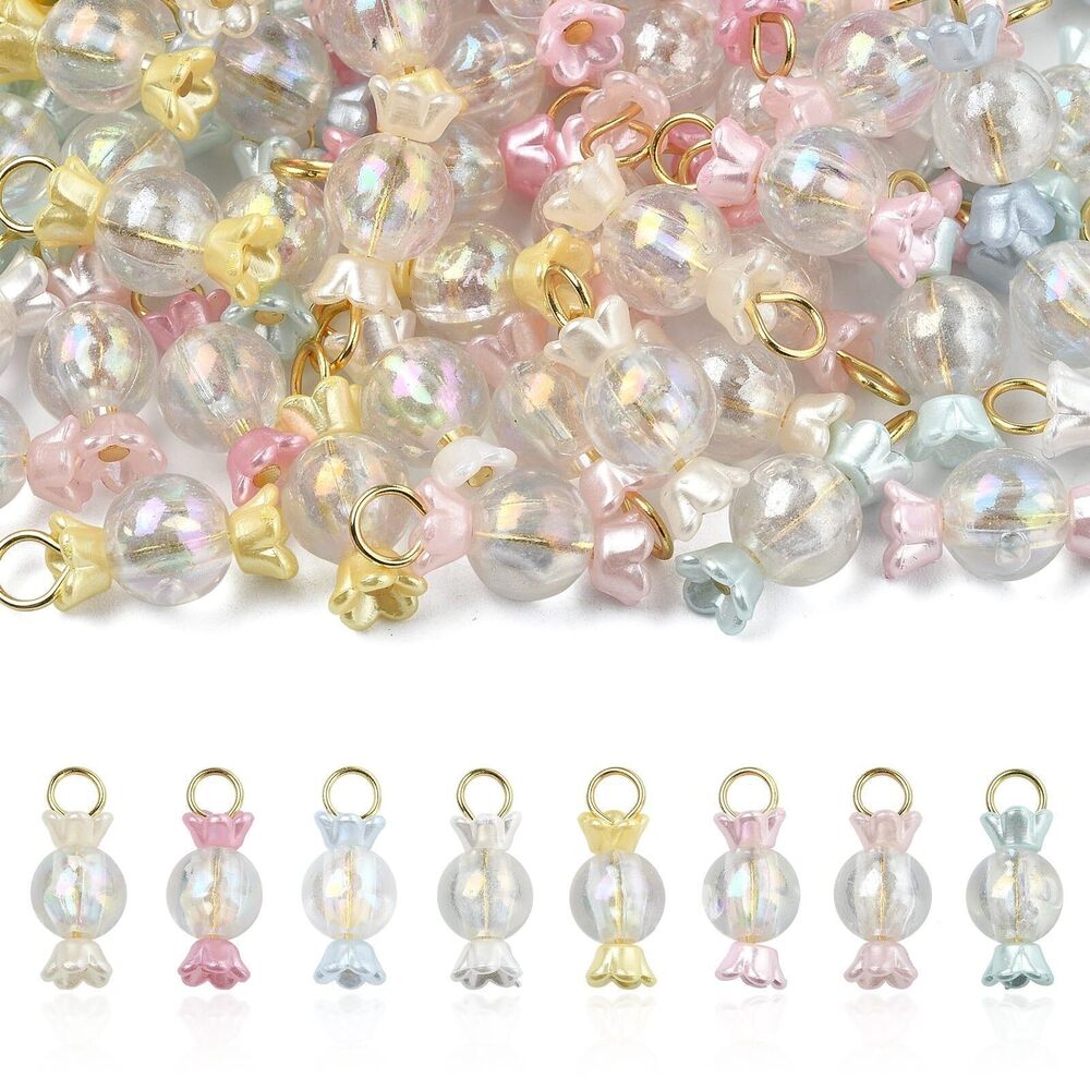 7731 80 pcs 8 Colors Acrylic Candy Charms Sweet Food Snack Dessert Charms